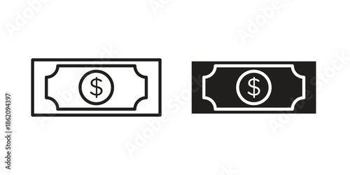 Money icons in trendy flat style. symbol for your web site design, app, UI Vector EPS 10.