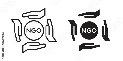 NGO icons in trendy flat style. symbol for your web site design, app, UI Vector EPS 10.