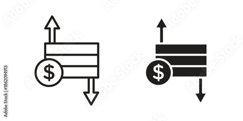 Operating profit loss icons in trendy flat style. symbol for your web site design, app, UI Vector EPS 10.