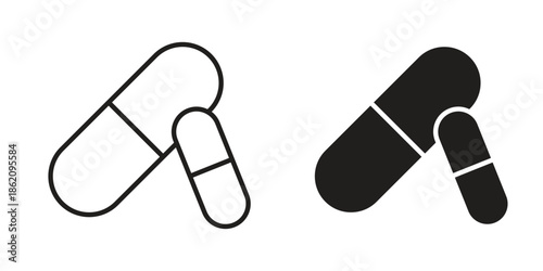 Pills icons in trendy flat style. symbol for your web site design, app, UI Vector EPS 10.