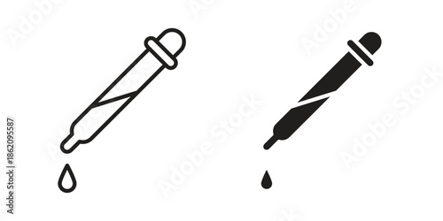 Pipette icons in trendy flat style. symbol for your web site design, app, UI Vector EPS 10.