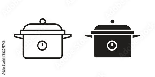pressure cooker icons in trendy flat style. symbol for your web site design, app, UI Vector EPS 10.