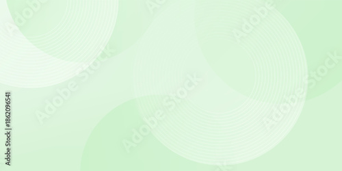 Minimalist soft Abstract Background in Gradient green and white Tones with Circles. Circle effect style geometric, abstract background.