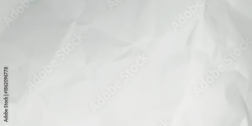 Crumpled paper texture. Realistic white crumpled paper background. Horizontal wrinkled empty notepad sheet. Vector illustration.