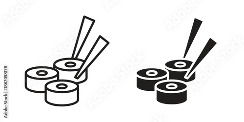 Sushi icons in trendy flat style. symbol for your web site design, app, UI Vector EPS 10.