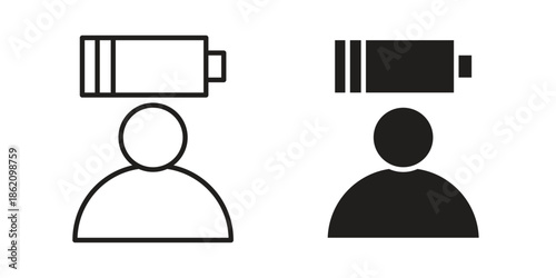 Tired person icons in trendy flat style. symbol for your web site design, app, UI Vector EPS 10.