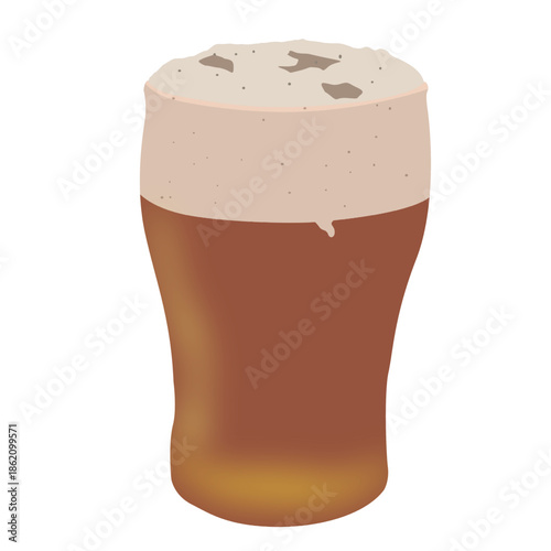 A vector of a delicious-looking glass of beer