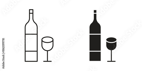 Vodka icons in trendy flat style. symbol for your web site design, app, UI Vector EPS 10.