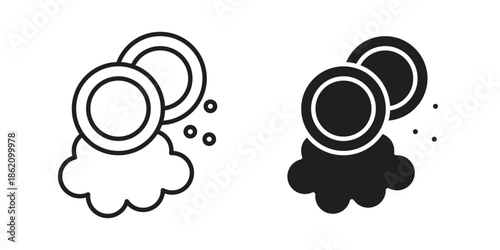 Washing dishes icons in trendy flat style. symbol for your web site design, app, UI Vector EPS 10.