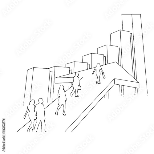 business people way to success silhouette pack