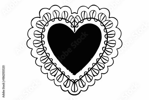 Heart with floral ornament