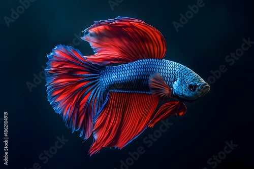Vibrant betta fish closeup high resolution picture