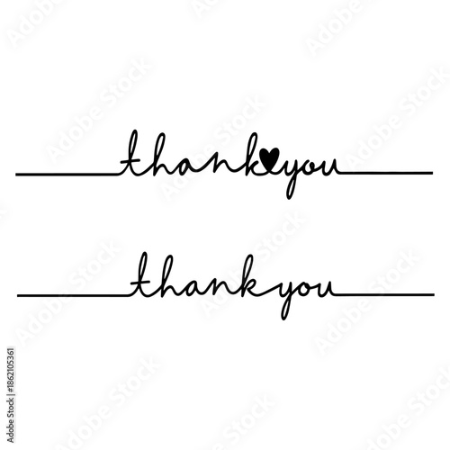 THANK YOU written in single line silhouette pack  typography banner