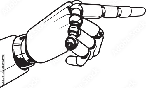 Robotic hand with circular arrows icon showing repetition and continuous flow for AI automation and innovation.