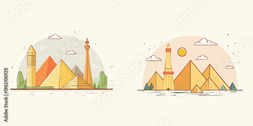 vector illustration of Cairo Eypt Cityscape