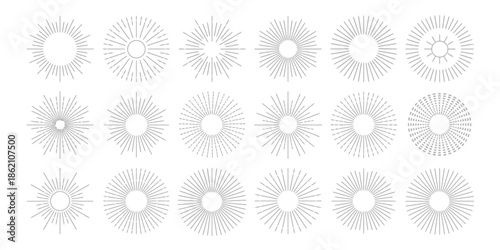 Geometric Radial Sunburst and Starburst Vector Elements for Retro and Modern Graphic Design