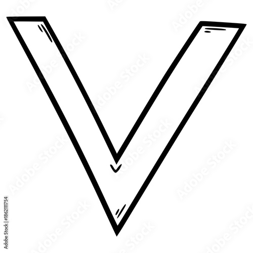 pigpen cipher S illustration hand drawn outline vector