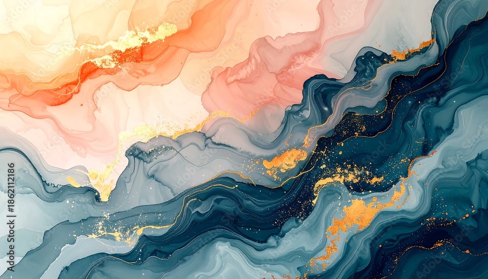 custom made wallpaper toronto digitalAbstract Fluid Art with Swirling Colors.