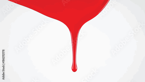 Red blood dripping effect on white background
