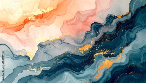 Wallpaper Mural Abstract Fluid Art with Swirling Colors. Torontodigital.ca