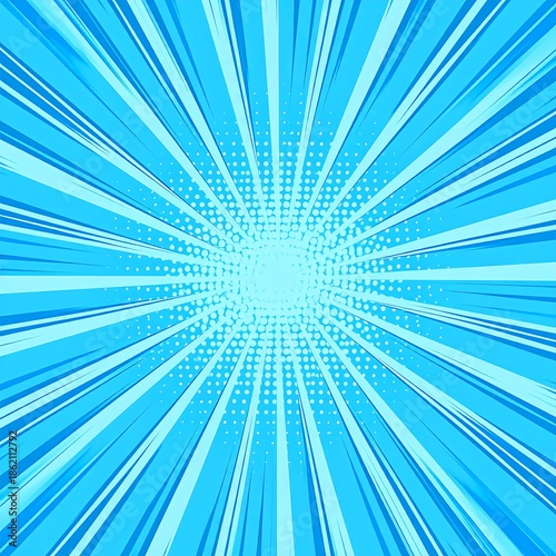 Light-blue comic book radial burst