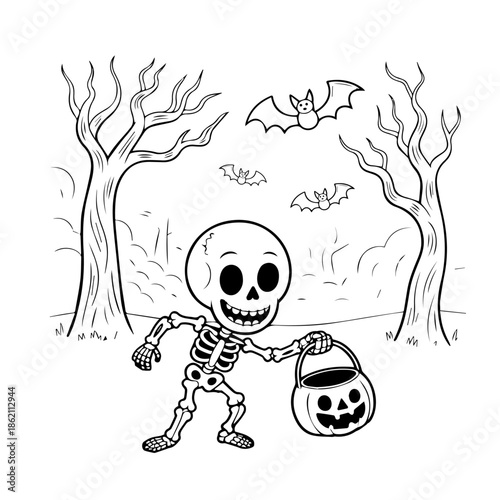 halloween ghost cartoon Coloring Page