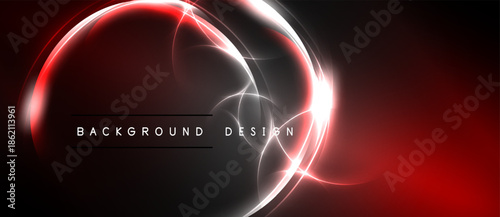Abstract red, white swirls. Dynamic energy flows, creating modern background design. Dark space emphasizes bright light effects.