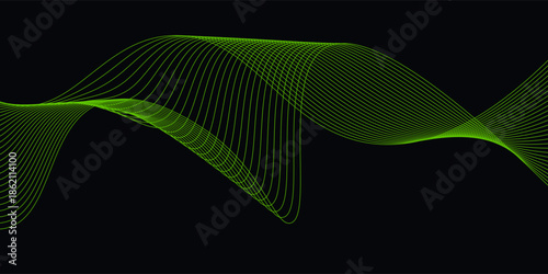 Dotted wave line pattern. Black halftone undulate net background. Abstract stipple particle flow wallpaper. Curved dashed gradient element for poser, banner, presentation, booklet, flyer. Vector