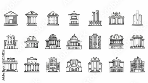Collection of diverse architectural building styles and designs.
