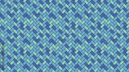 Vibrant blue and green chevron pattern background texture