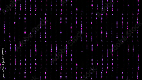 Vibrant purple and pink digital rain on black background