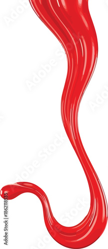 Red blood dripping effect on white background