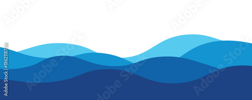 Sea waves layered vector background illustration and sea beach vector illustration.