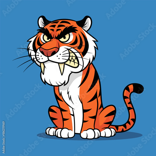 Cartoon tiger smirking Vector