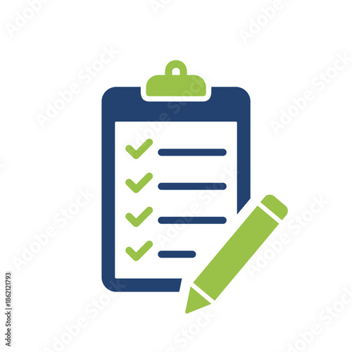 Pencil and Clipboard Icon Vector Template Illustration Design