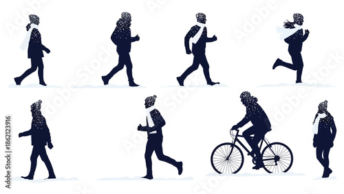 Man walking and running with different activities