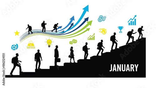 Climbing to success in january with determination and hard work