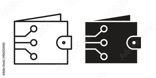 Cryptocurrency wallet icons symbol template for graphic and web design