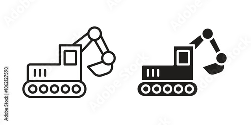 Excavator icons symbol template for graphic and web design