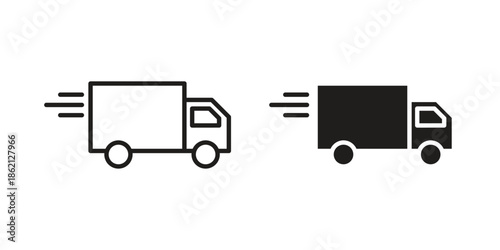 Fast shipping delivery truck icons symbol template for graphic and web design
