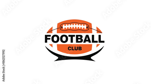 Logo of a football club with an orange football and black text on a white background.