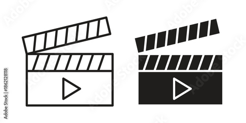 Film clapperboard icons symbol template for graphic and web design