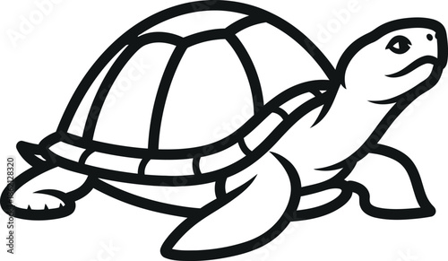 Simple line art drawing of a turtle