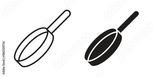 Frying pan icons symbol template for graphic and web design