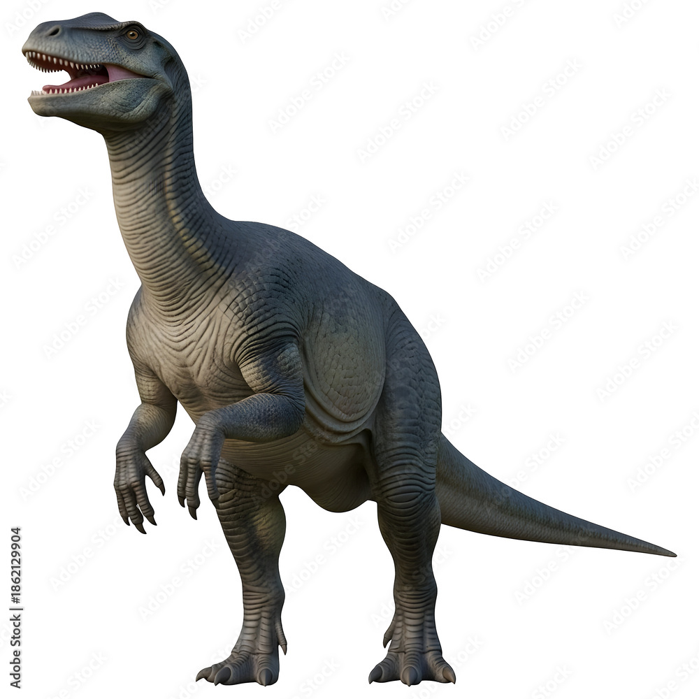 Fototapeta premium Plateosaurus Dinosaur 3D Illustration Isolated on White Background