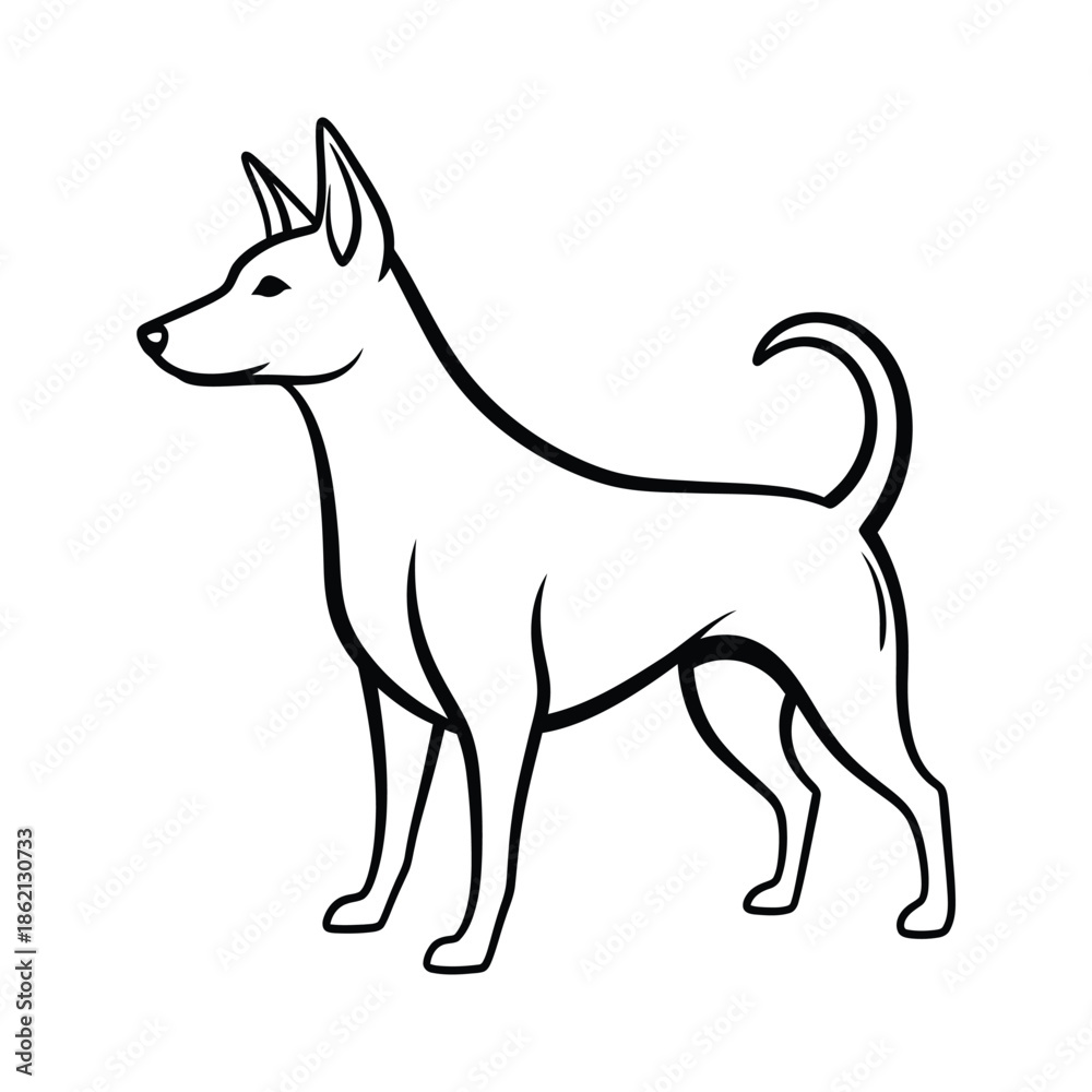 Obraz premium Dog Outline Line Art Illustration