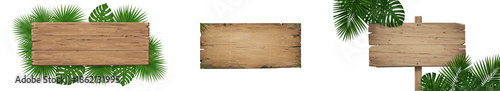 Wood frame decorated with leaves transparent background
