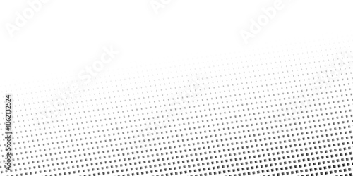Squared halftone texture background. Check dot faded gradation wallpaper. Black and white square pixels. Fabric seamless pattern with textile mesh texture, black on white background.  