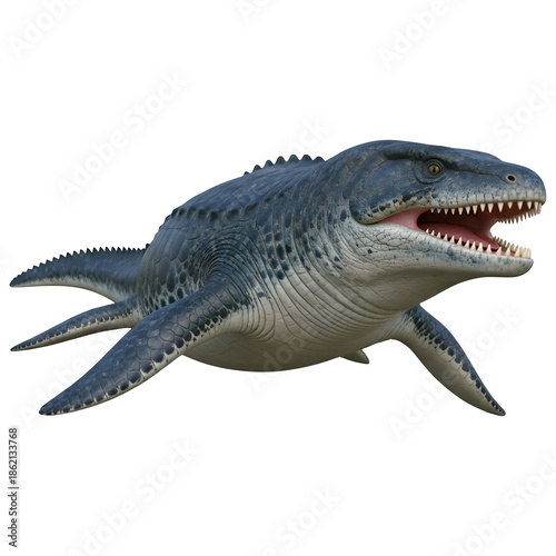 Pliosaurus Marine Reptile 3D Illustration Isolated on White Background