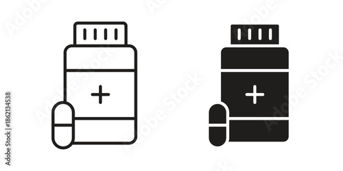 Pill bottle icons symbol template for graphic and web design